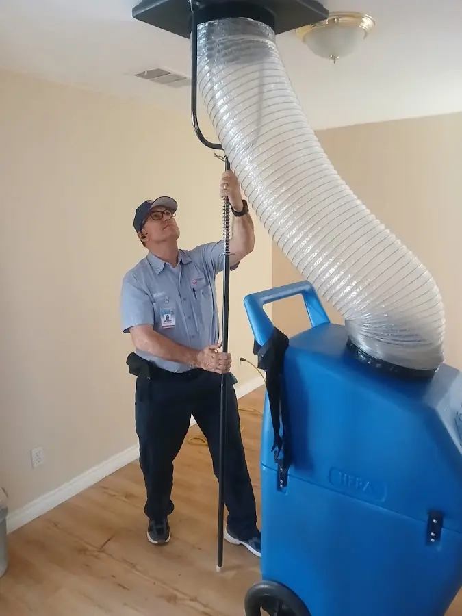 Mini Split Installation technician using HEPA equipment in Bemidji